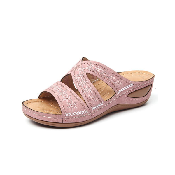 

slippers meijuner ladies sandals wedge heel platform peep-toes shoes multicolor embroidered for women, Black