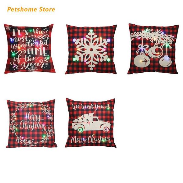 

pillow case lx9c led lighting cushion cover christmas pillows snowflake home sofa pillowcase decor living room party decoration