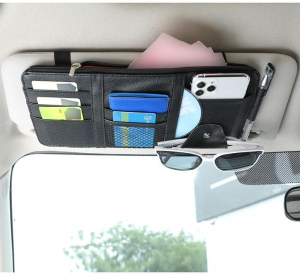 

car organizer 1pcs sun visor card holder glasses fixing clips holders sunvisor document storage bag accessories