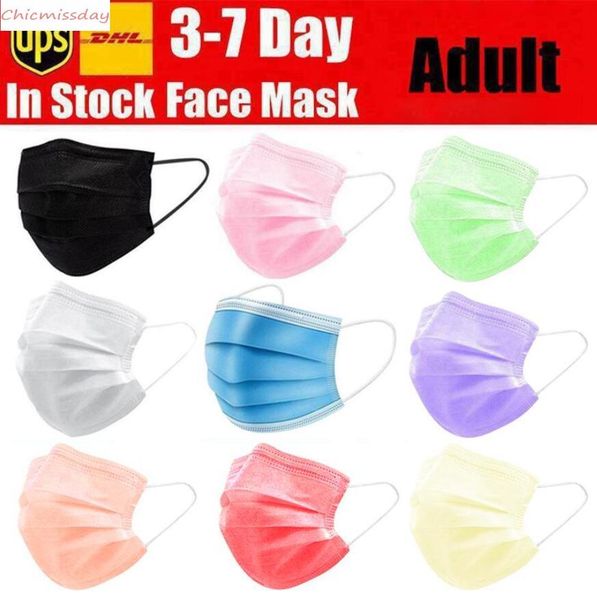 

1lot/50 pcs disposable face masks 3-layer protection mask with earloop mouth face sanitary outdoor masks cheap
