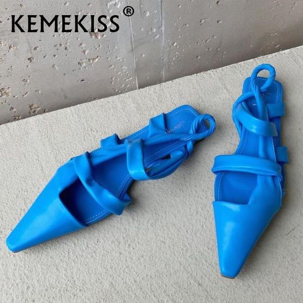 

kemekiss new women sandals pointed toe flat heel summer shoes women fashion cool vacation shoes footwear size 35-39, Black