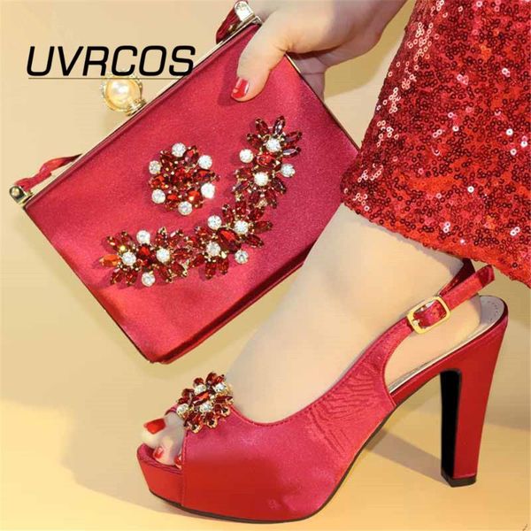 

dress shoes latest design women italian african party pumps and bags decorated with rhinestone shoe bag for nigeria, Black