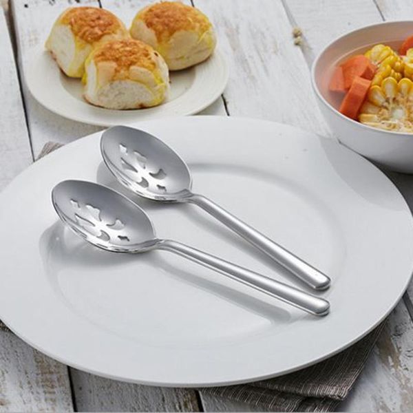 

durable creative design european standard stainless steel hollow spoon chinese and western salad tools