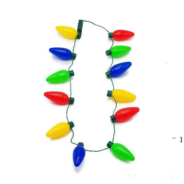 Novo Multicolor Flashing Christmas Bulbo LED colar de luz para cima favores favores melhores luzes de festa colar decorações de Natal