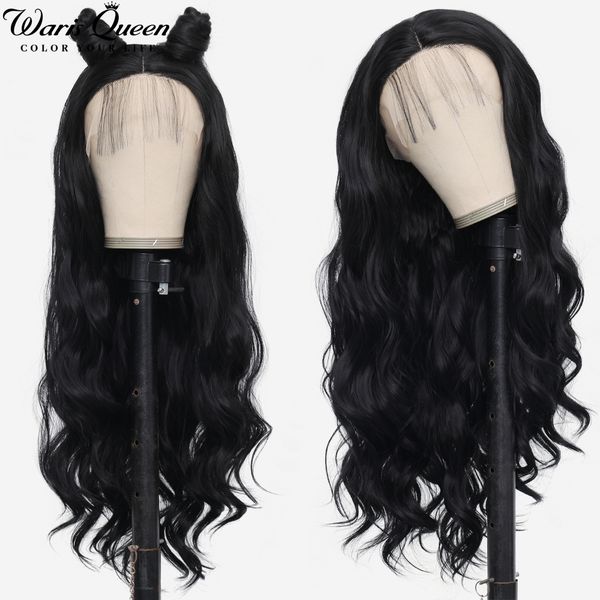 

body wave lace front wig synthetic wigs for black women lace frontal wigs with baby hair 26inch perruques dentelle synthtiques