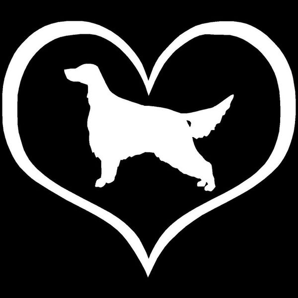 

10.9*9.5cm irish setter dog heart vinyl decal waterproof car stickers car styling motorcycle decoration