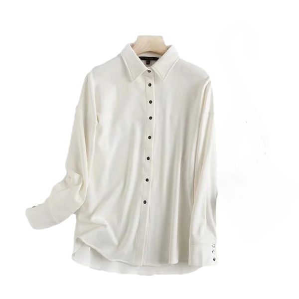 

women white spring autumn fashion cotton coats outer collar loose long sleeves button 2021 ladies elegant nz0357