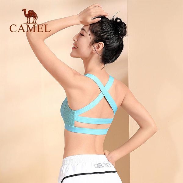 

gym clothing camel yoga bra women running fitness underwear sports seamless push up, White;black