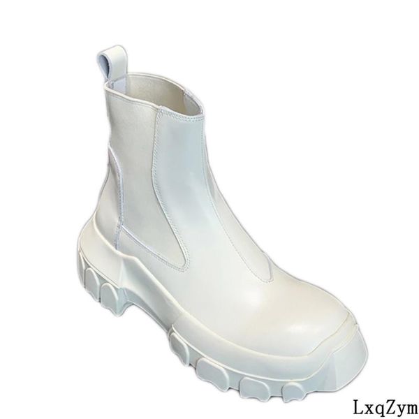 

boots thick flat platform ankle knight sheepskin upper female lazy slip-on shoes casual korean style, Black