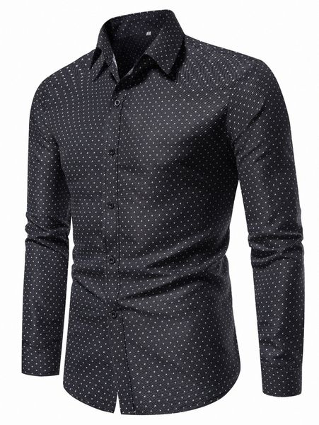 

men allover print button up shirt p1yb#, White;black