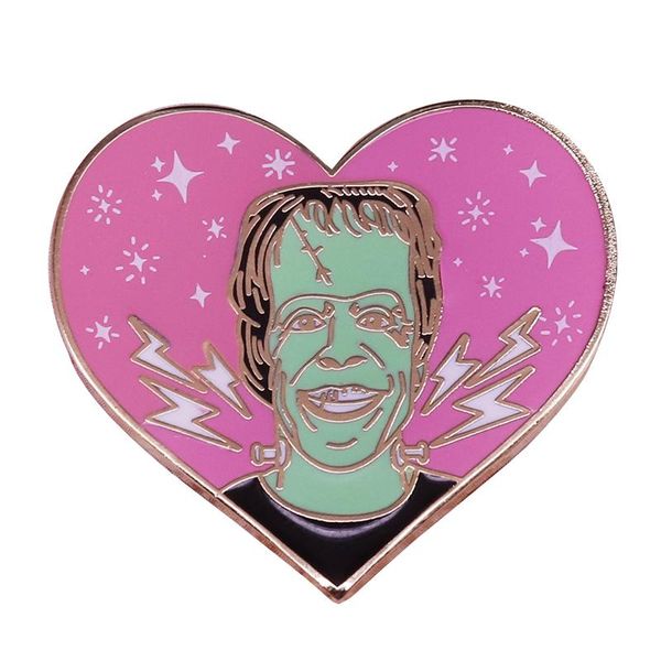 

pins, brooches herman munster horror frankenstein artist brooch pins enamel metal badges lapel pin jackets fashion jewelry accessories, Gray