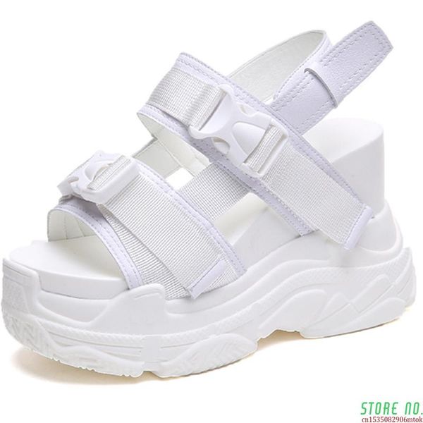 

platform women wedge sport sandals high heel gladiators fashion sneakers summer shoes creepers comfortable shoes, Black
