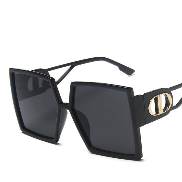 

sunglasses 2021 fashion designers square women vintage oversized glasses lunette de soleil femme, White;black