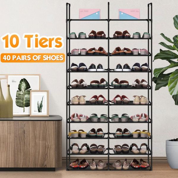 

10 tiers modern cabinets shoe rack accessories standing living bedroom aluminum solid storage shelf home organizer shelves metal