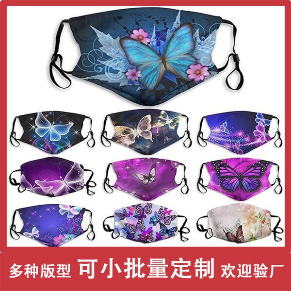 

printed butterfly cotton mask winter warm dustproof washcloth
