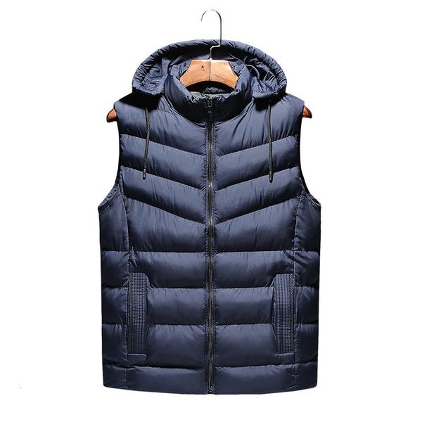 

men's vests hoodies vest men 2021 autumn winter warm sleeveless jacket waistcoat cotton-padded fashion casual coats mens, Black;white