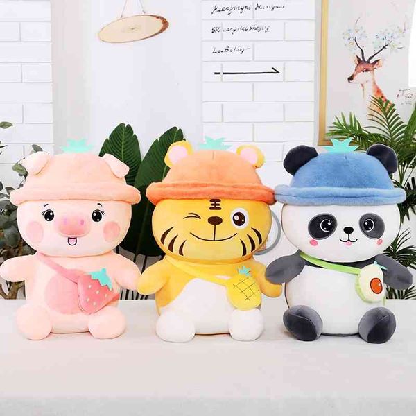 

2021 creative new fruit animal plush toy panda tiger doll children's day gift