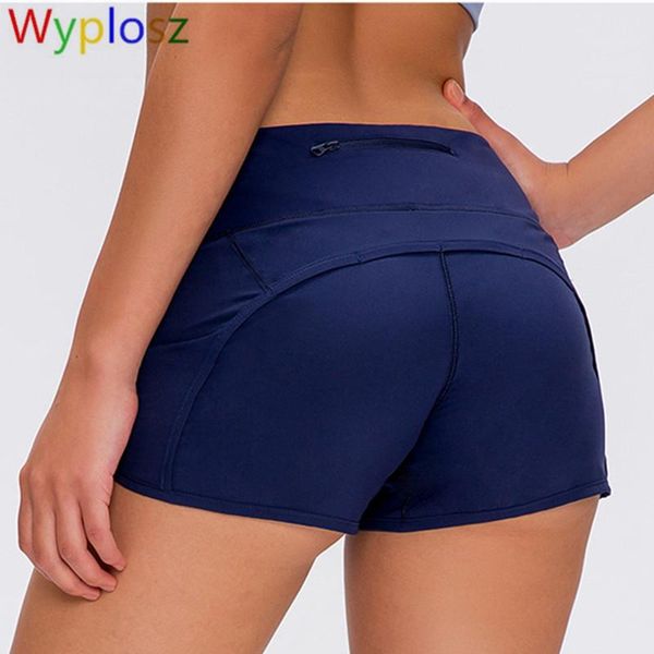 

yoga shorts zipper pocket high waist peach bustitching running pants yoga fitness shorts training gym, White;red