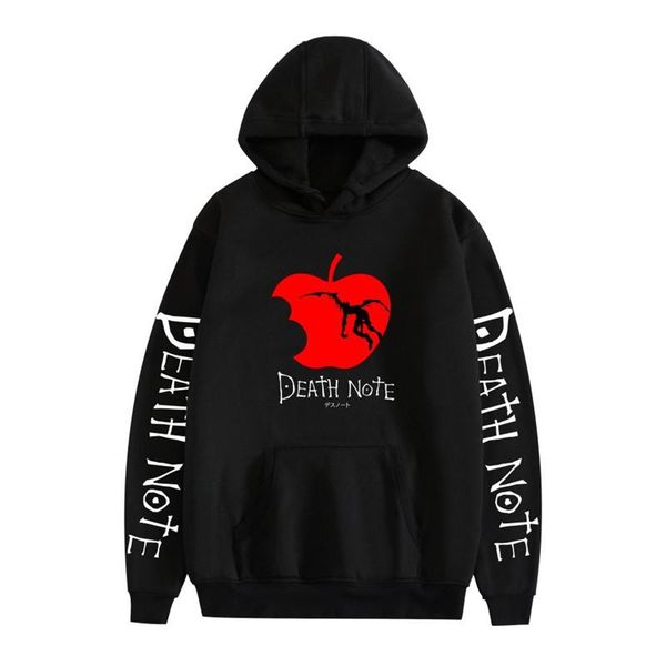 

men's hoodies & sweatshirts japanese anime death note hoodie men fleece sweatshirt sudadera ryuk shinigami hooded harajuku kawaii sport, Black