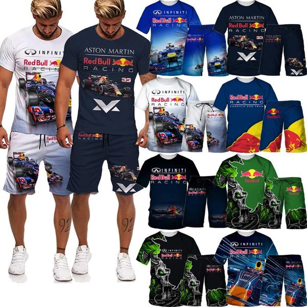 

men's tracksuits 2021 nouvelle marque d'Ã©tÃ© 3d tee-shirt homme imprimÃ© ensemble short et haut sportswear survÃªtement o cou manches, Gray