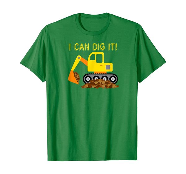 

digger - construction vehicle - big trucks - tee shirt, White;black
