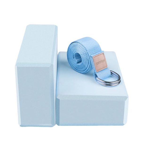 

yoga strap set home gym exercise fitness workout cotton blend high density with brick block office relax pilates d ring resistance bands