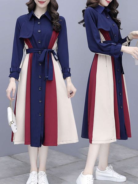 

womanly french long sleeve dress women's 2021 autumn new celebrity temperament show thin hepburn style platycodon skirt, Black;gray