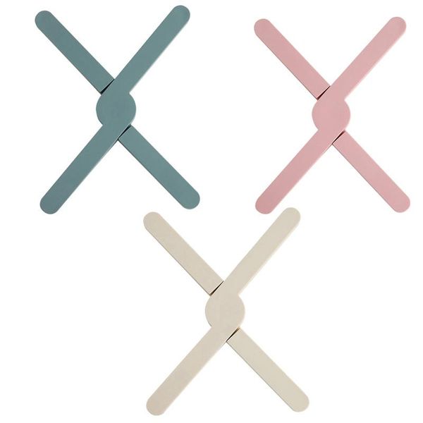 

mats & pads creative kitchen anti-scalding folding mat stacking meal pot table 3 gray pink blue beige yellow