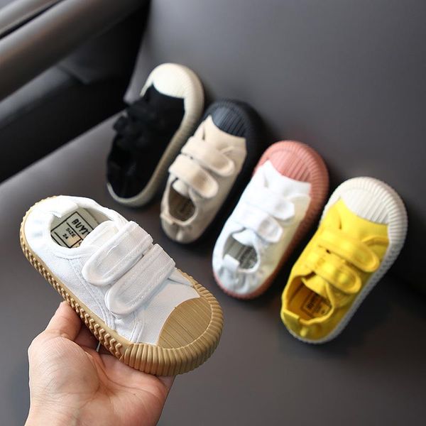 

sneakers 2021 children's casual shoes fashion solid color canvas kids girls boys cookies, Black;red