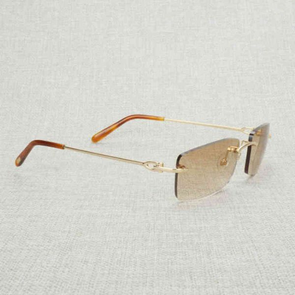 

2022 factory wholesale model vintage rimless men square metal frame eyeglasses for women outdoor oculos gafas for beaching driving 011 sungl, White;black