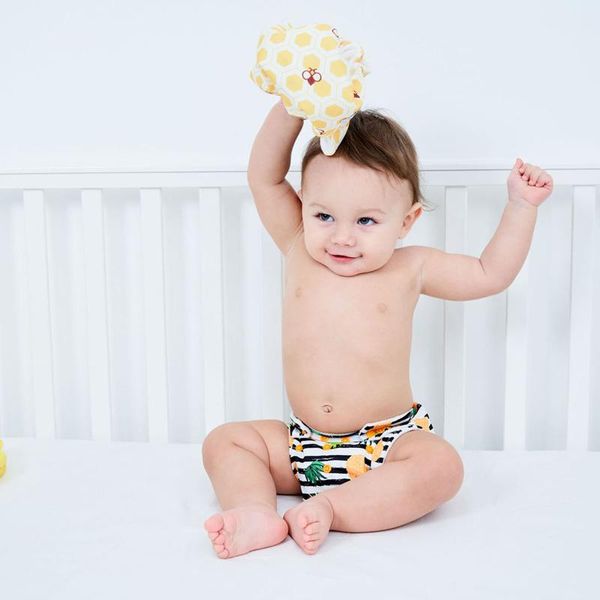 

cloth diapers cartoon print waterproof diaper pants cotton fits 0-3kg baby washable underwear training nappies 5pcs