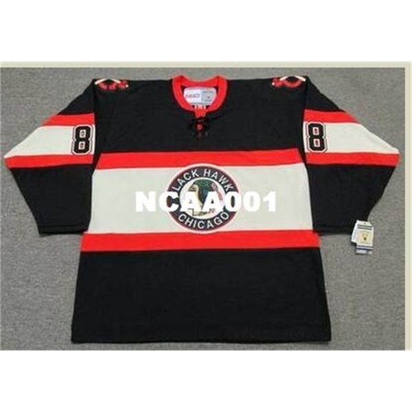 

vintage 668s #88 patrick kane chicago blackhawks 1930 ,1940 ccm vintage black hockey jersey or custom any name or number retro jersey