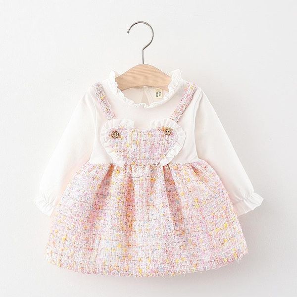 

2020 autumn baby girls dress plaid children's clothing wholesale1, Red;yellow