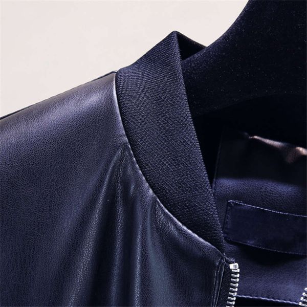 

designerwith new autumn jacket 2020 korean pu short leather front and long back, Black