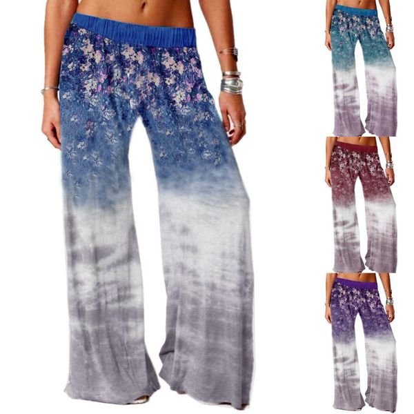 

women's shorts 2021 pants comfy print pajama stretch drawstring palazzo lounge wide leg long pant pantalon pour femme, White;black