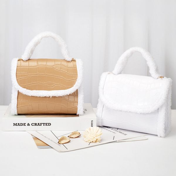 

2021 plush serpentine shoulder bow pu bags tote leather 6 colors women designer handbags elling wallet women bags crossbod