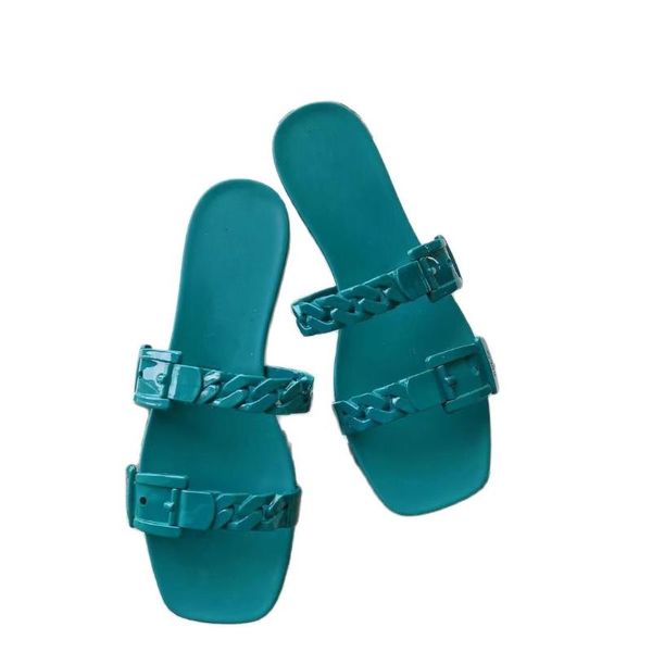 

brand designer fashion women slippers pvc narrow band peep toe flat sandals luxury ladies slides summer shoes, Black