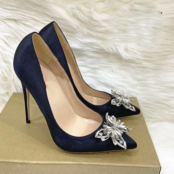 

dress shoes noenname_null-women's sexy. 12cm butterfly button high heels heels, wedding diamond pointed large 45.44. zr0y, Black