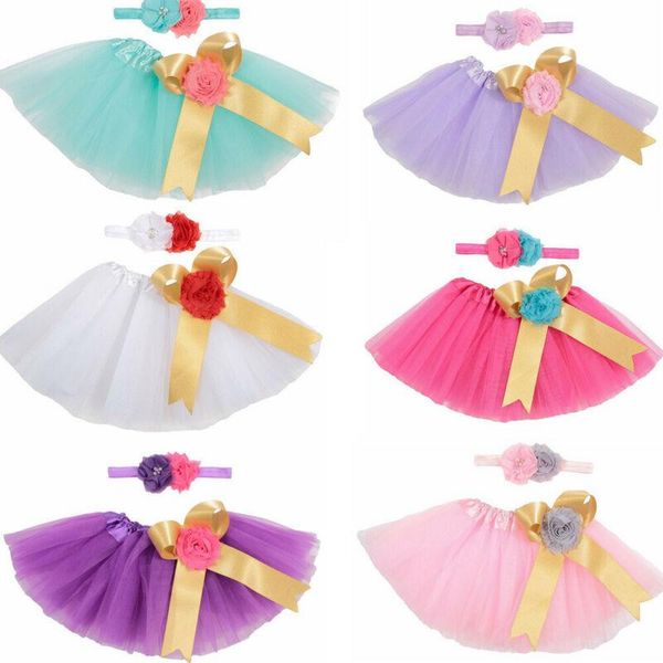 

cute toddler newborn baby girl tutu skirt headband p prop costume outfit, Blue