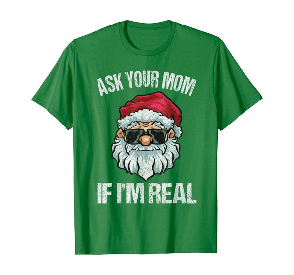 

ask your mom if i'm real naughty santa t-shirt, White;black