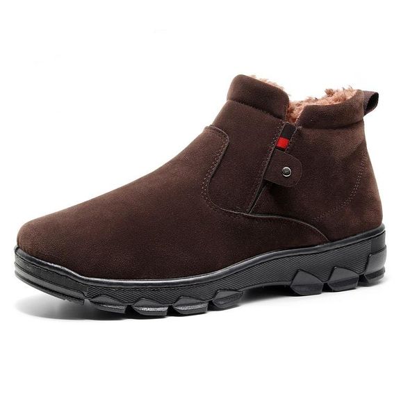 

boots winter 2021 men's cotton shoes snowshoes plus velvet warm anti-slip middle-aged and elderly thickened, Black