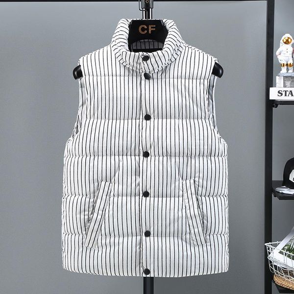 

men's vests 2021 winter thick vest men hooded hat detachable letters printed waterproof male comfortable and warm waistcoat plus size 5, Black;white