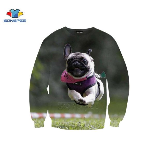 

men's hoodies & sweatshirts sonspee dog animal casual men women hedging fashion 3d print personality comfortable streetwear round neck, Black