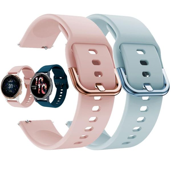 

watch bands for garmin venu 2 2s soft silicone strap vivoactive 4 / 4s 40mm band wristband bracelet watchband replace accessories, Black;brown