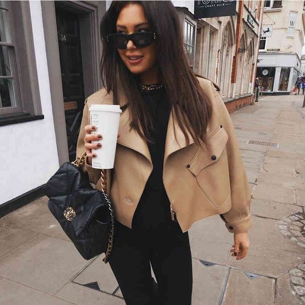 

women's jackets 2021 styles of women spring jacket genuine fashion lamb sheep loose motorcycle leather, Black;brown