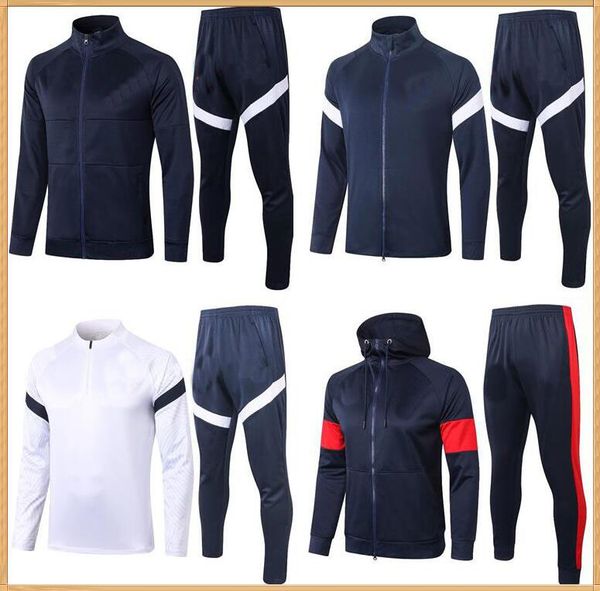 

2020 france mbappe survetement jacket training suit soccer tracksuits 2021 france tracksuit football jacket set, Black