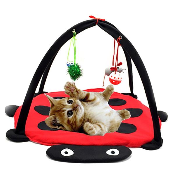 

cat beds & furniture 2 in 1 pet toy with ball and tent hammock for kitten interactive play toys mouse game kat teaser animal products