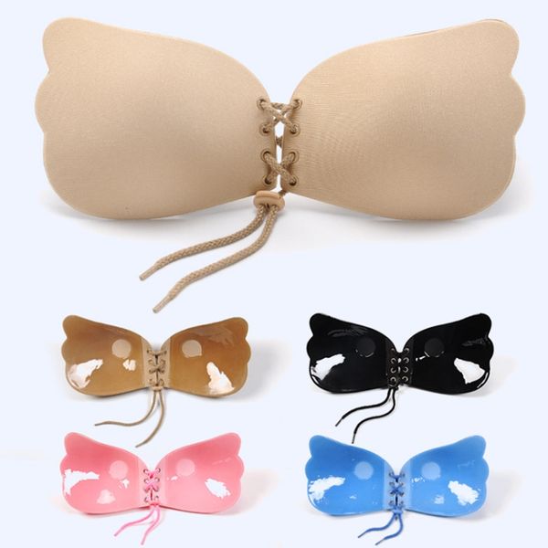 12 stili Reggiseno invisibile da donna Nubra Reggiseno ad ala di farfalla Reggiseno push-up senza spalline senza spalline senza schienale Adesivo adesivo