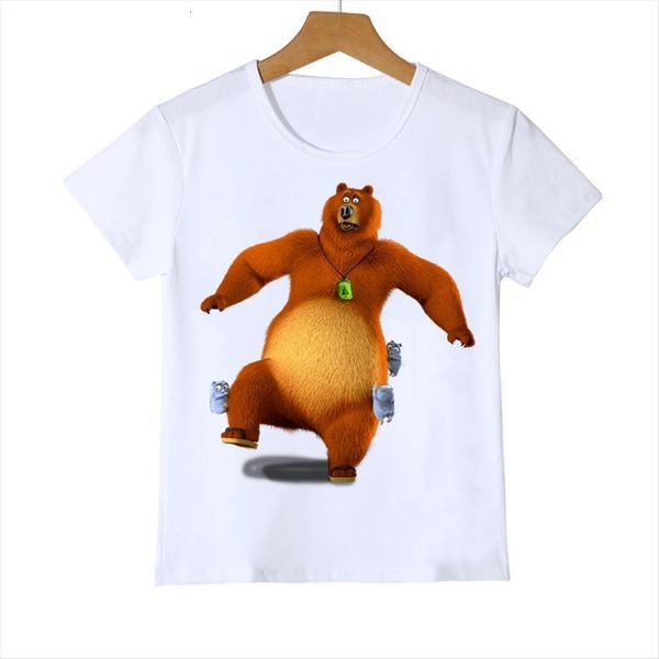 

cute kids clothes sunlight grizzy bear animal print t shirt girls boys funny kawaii children clothing lemmings, Blue