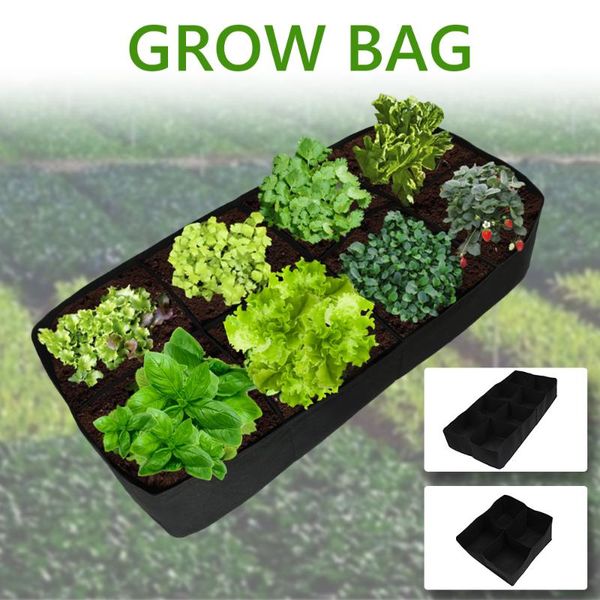 

planters & pots grow bag fabric garden plant bed vegetable plante seedling gallon tree handle 4/8-hole rectangular container planting bags